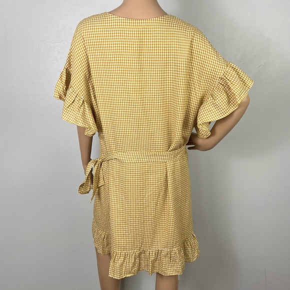 NEW TULAROSA REVOLVE GINGHAM PRINT WRAP MINI DRESS - Picture 7 of 8